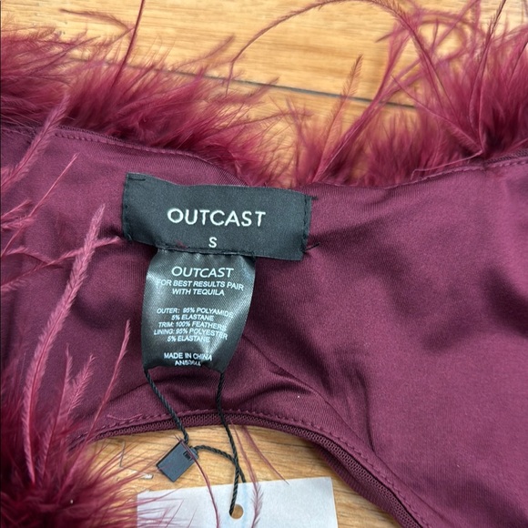 Outcast Maroon Feather Accent cardigan - Picture 2 of 4